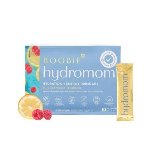 Boobie HydroMom Electrolyte Drink Mix Mineral Supplement Powder - 10ct - Blue Raspberry
