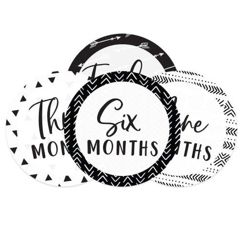 Baby Milestone Signs / Black And White Monthly Milestones / Geometric Infant Photo Prop
