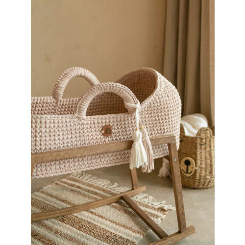 BABY MOSES BASKET WITH HOOD - Ecru
