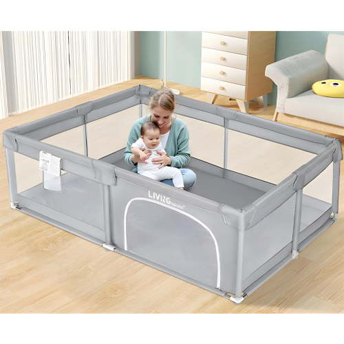 Extra Large 73"x61" Baby Playpen, Kids Baby Playard Safety Activity Center Infant Playing Game Fence with Door