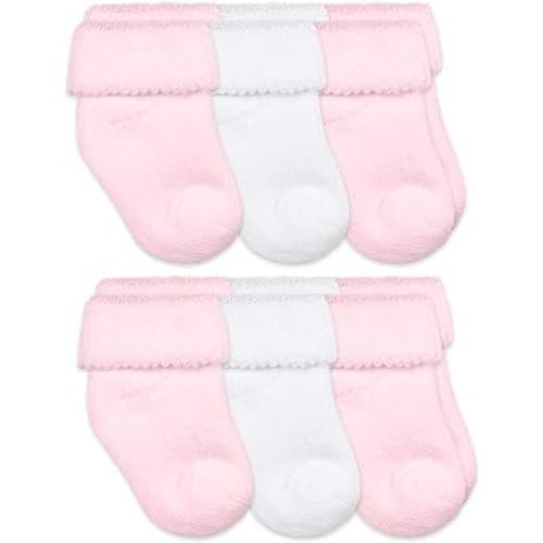 Jefferies Socks Baby Girls Soft Terry Turn Cuff Socks 6 Pair Pack