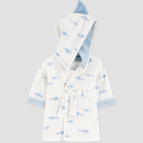 Carter's Just One You®️ Baby Shark Robe - Blue: Midweight Cotton Polyester Bath Wrap