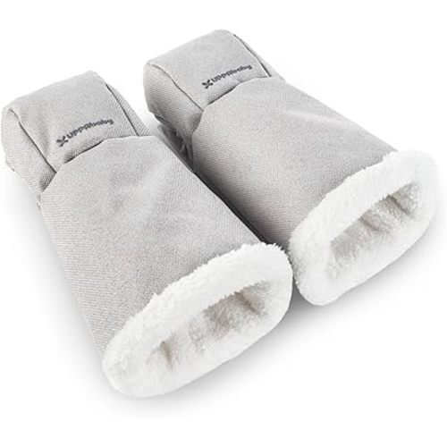UPPAbaby CozyHandmuff - Easily Attaches to Stroller Handlebars - Ultra-Plush, Weather-Proof Hand Protection - Savannah (Pearl Gray Jacquard)