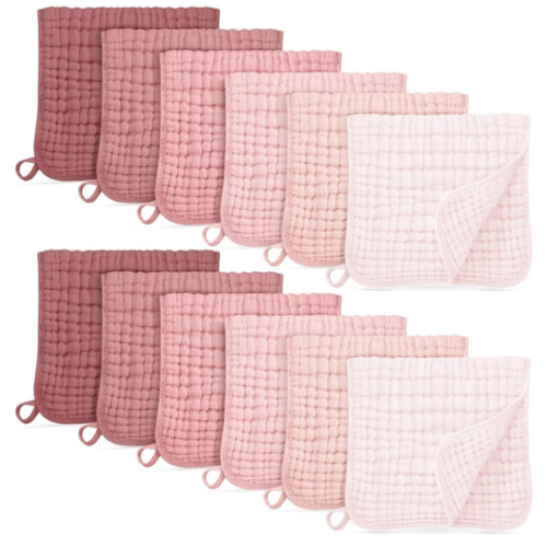 Amazon.com: Unnivoll Muslin Burp Cloths for Baby 100% Cotton Burping Cloths for Boys Girls Large 20''X10'' Extra Soft and Absorbent 12 Pack - Gradient Pink : Baby