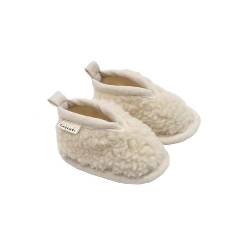 Baby Sheepskin Booties, Milk, Binibamba, 100% Merino Wool