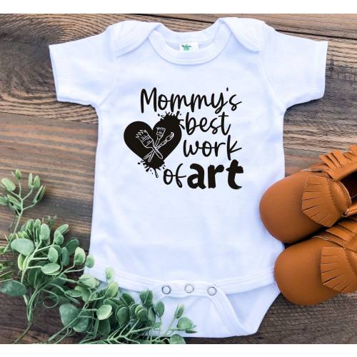 Mommy's Best Work of Art Baby Bodysuit or Toddler T-shirt, Baby Bodysuit, Mom Artist, Art Baby, Baby Gift, Baby Clothes, Art Teacher Baby