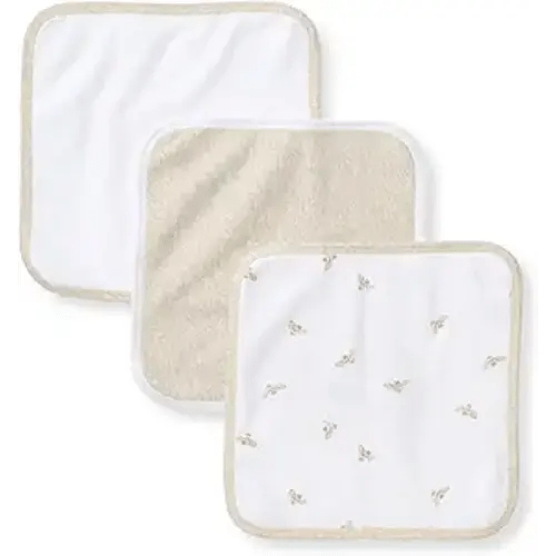 Burt's Bees Baby Infant Washcloths, 100% Organic Cotton, Soft and Super Absorbent Knit Terry & Woven Terry Wash Cloth