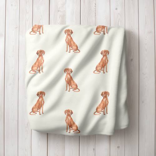 Watercolor Vizsla Minkey Fleece Blanket, Vizsla Dog, Vizsla Mom Gift, New Puppy Gift, Minky Fleece, Dog Blankets, Nursery Blanket
