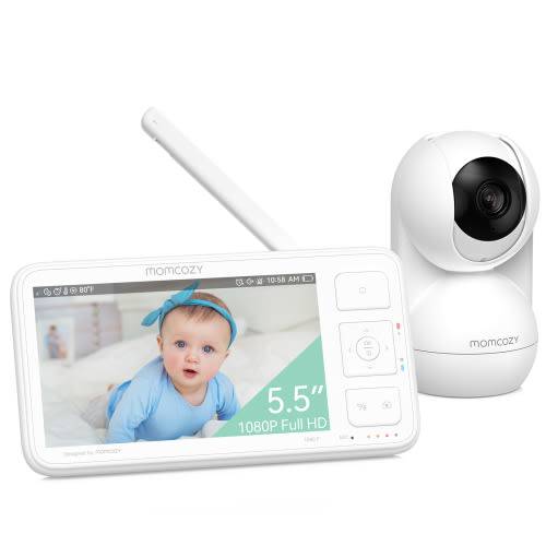 Momcozy BM03 Video Baby Monitor, 5.5” 1080P Full HD Baby Monitor with Camera No WiFi, Infrared Night Vision