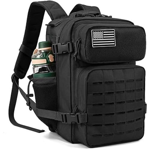 QT&QY 25L/35L/45L Military Tactical Backpack For Men Molle Daypack 3 Day Bug Out Bag Hiking Rucksack With Bottle Holder