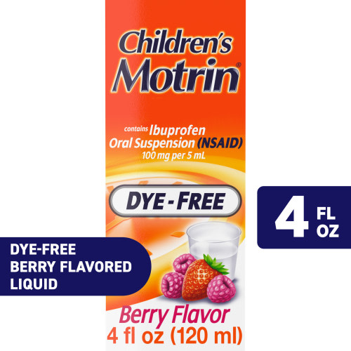 Children's Motrin Ibuprofen, Berry Flavored Kids Medicine, Fast Fever Reduction & Pain Relief, 4 fl. oz