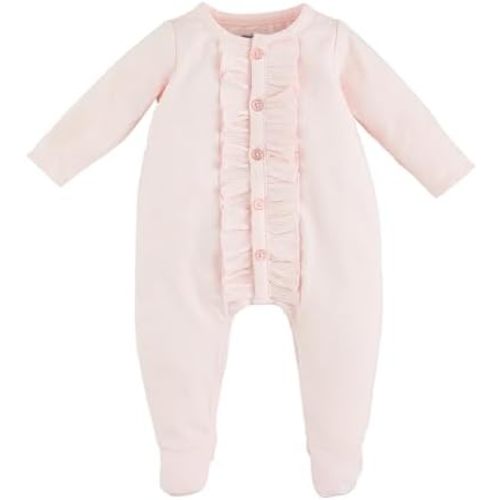 Mud Pie Girl's Baby Pink Ruffle Sleeper