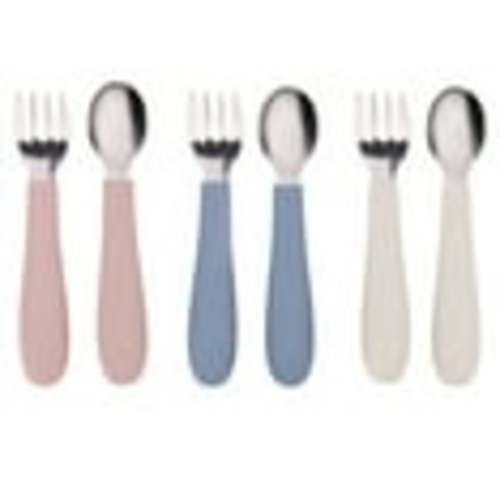 WeeSprout Toddler Utensils, 3 Forks & 3 Spoons, 18/8 Stainless Steel & Food Grade Silicone