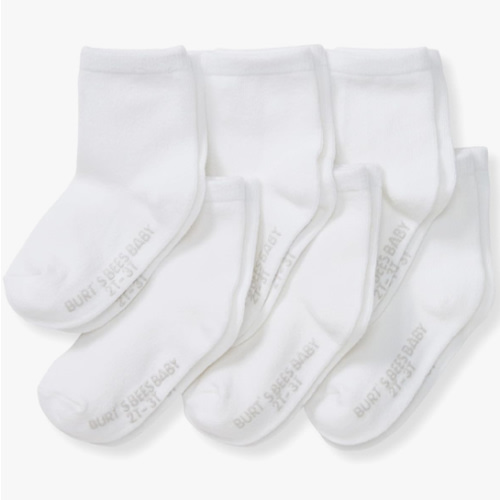 Burt's Bees Baby Unisex Baby Socks Ankle or Crew Height Made with Soft Organic Cotton, 6 Packs with Non-Slip Grips for Babies
