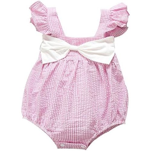 Ding-dong Baby Girl Summer Striped Triangle Romper