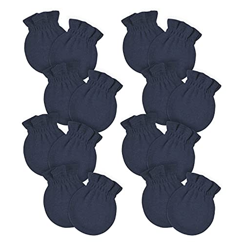 Gerber Baby 12-Pack No Scratch Mittens, Navy, 0-3 Months (8-Pack)