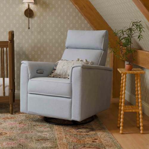 Monogram by Namesake Willa Plus Power Glider Recliner w/ Power Headrest - Baby Blue