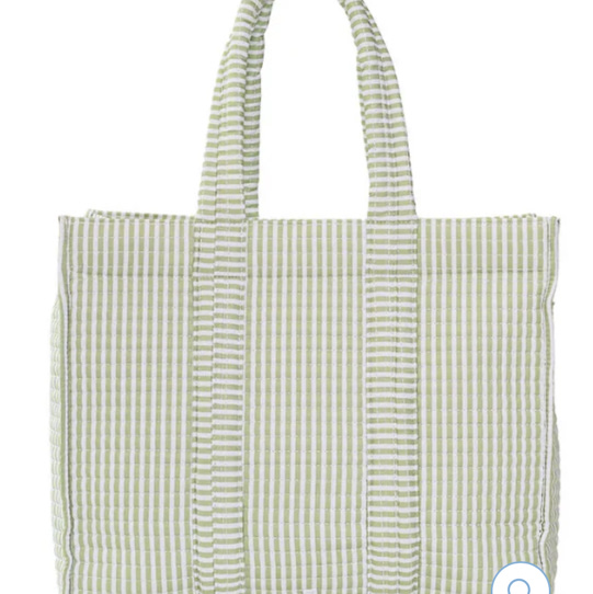 Sage Pimlico Stripe Quilted Go Go Tote