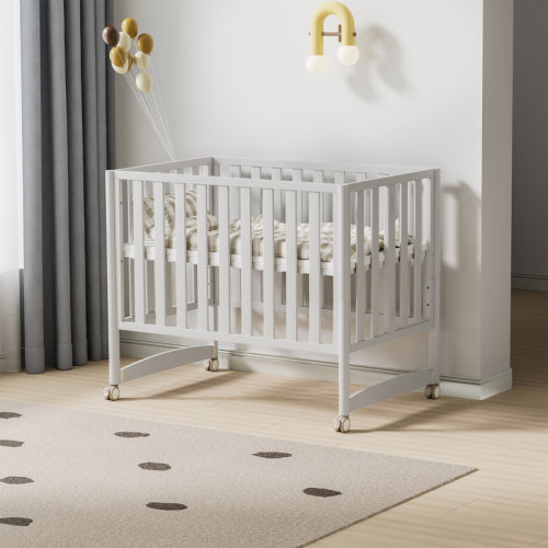 Harriet Bee 6-In-1 Portable Foldable Convertible Cradle To Mini Crib With Removable Wheels | Wayfair