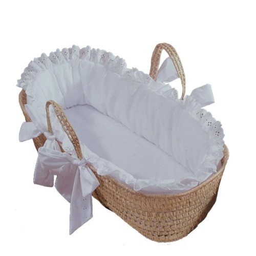 Traditional Eyelet Baby Moses Basket