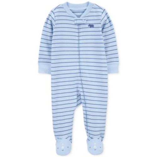 Baby Unisex Striped Footed Two-Way Zip One-Piece