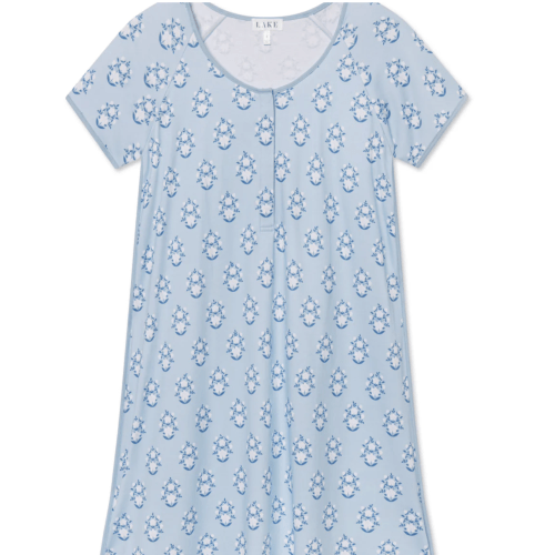 LAKE | Women | Pima Cotton Pajamas | Hydrangea Maternity Nightgown