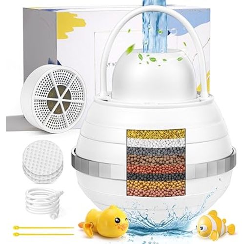 Upgraded Bath Water Filter for Tub 8+1 Stage Bathtub Filter for Tub Faucet Filter Gift For Baby BPA-Free Reduce Water Contaminants For Healthier Skin & Hair Softer Water 2500 Gallons of Filtration