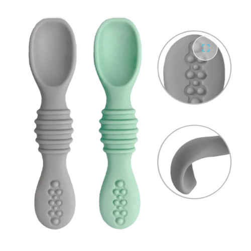Silicone Baby Spoons – Sage & Sand - otterlove by Platinum Pure | Premium Platinum Silicone Products for Babies & Toddlers