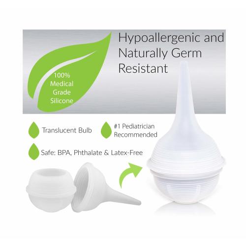 Innovo Hospital Grade Silicone Twister Bulb Baby Nasal Aspirator and Ear Syringe, Snot Sucker and Mucus Sucker, Non-Toxic Nasal Ear Bulb, Cleanable and Reusable