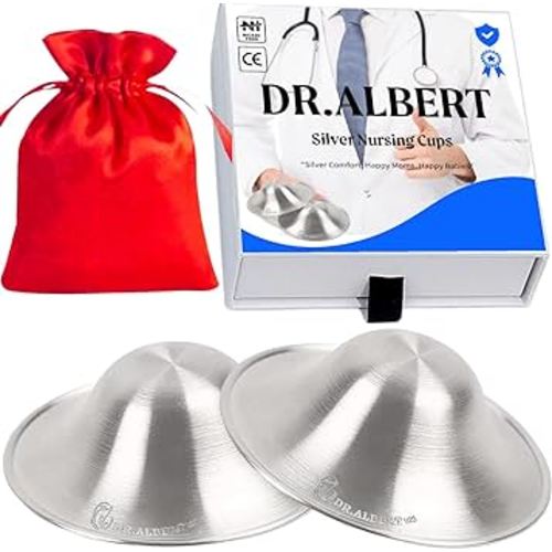 The Original Silver Nursing Cups Nipple Covers Breastfeeding Essentials Postpartum Gifts for New Moms Care Protector Supplies Pregnancy No Need for Cream and Pads Shield 925 Newborn Baby