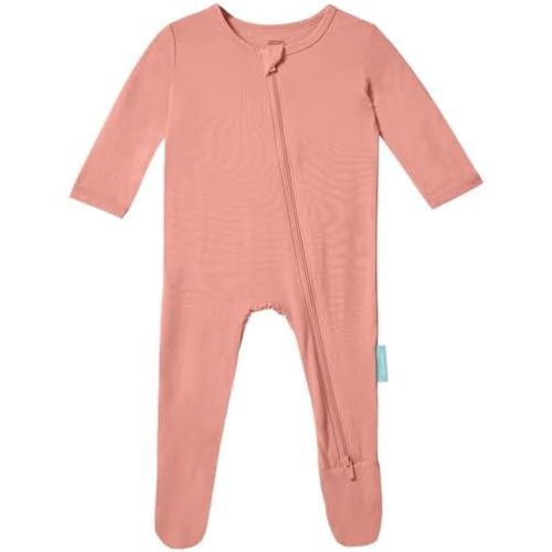 Baby Zipper Footie Pajamas, Supersoft Bamboo Rayon Baby Footed Pjs Boy Girl 0-3-6-9-18-24 Month Coverall Sleepers