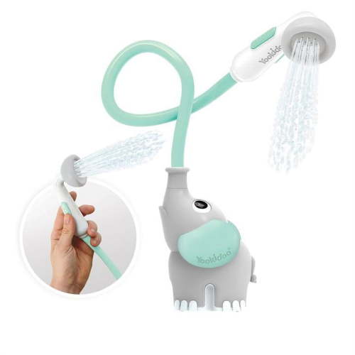 Yookidoo Elephant Baby Shower - Turquoise Elephant Water Pump and Trunk Spout Rinser - for Newborn Babies in Tub Or Sink