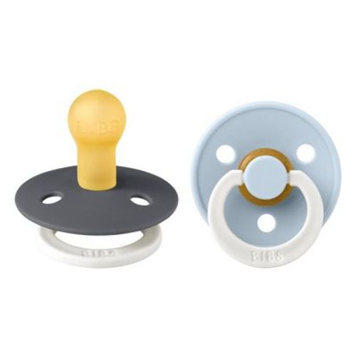 Bibs Colour Latex Pacifier 6-18m - Size 2 - Sage Glow/vanilla Glow - 2pk