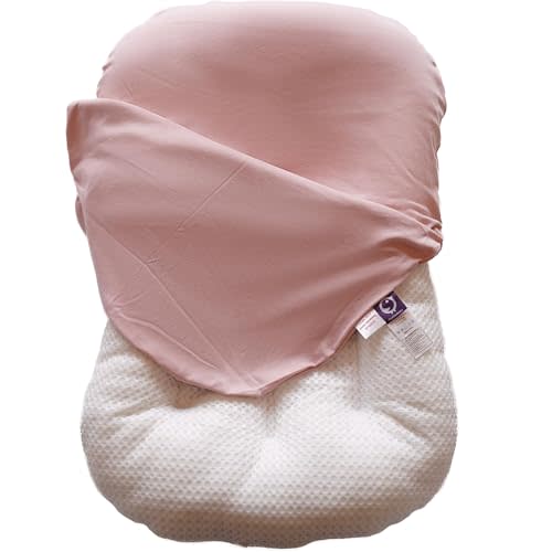 CooCooBaby Infant Lounger, Baby Nest Cover for Baby Girls & Boys, Newborn Essentials for Baby 0-12 Months, 100% Cotton Breathable, Portable Travel Bed (Mistyrose)