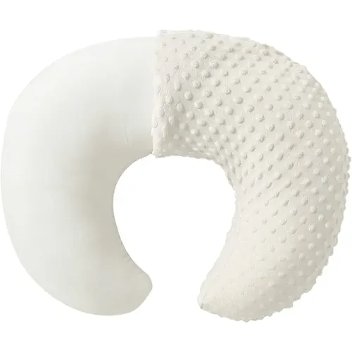 Nursing Pillow and Positioner with Cover for Breastfeeding and Bottle Feeding, Propping Baby, Tummy Time, Baby Sitting Support, Awake-Time Support (Beige, 22" x 17.7" x 5.9")