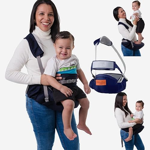 Baby Seat Carrier: Providing Effortless Hands-Free Bonding and Comfort During Your Daily Adventures with Our Baby Waist Stool (Dark Blue) for Newborns to Infants Up to 45 lbs