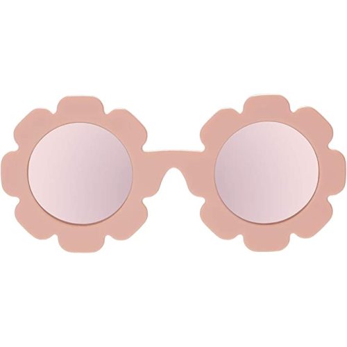 Babiators Children’s Flower Shaped UV Sunglasses - Bendable, Flexible, Durable, Baby Safe | Multiple Sizes - Ages 0-2Y Polarized - Peach With Rose Gold Mirrored Lenses