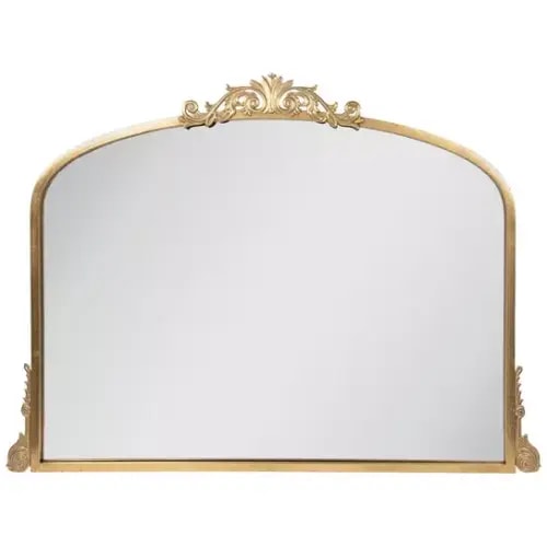 Antique Gold Ornate Metal Wall Mirror