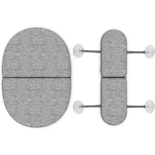 Lalo Knee & Elbow Saver - Foldable Padded Cushions for Bathtime, Quick-Dry, Suction Cups for Stability, Bath Kneeler and Elbow Rest Pad Set 17 x 11.5 in Knee Pad & 16 x 4.5 in Elbow Pad - Heather Grey