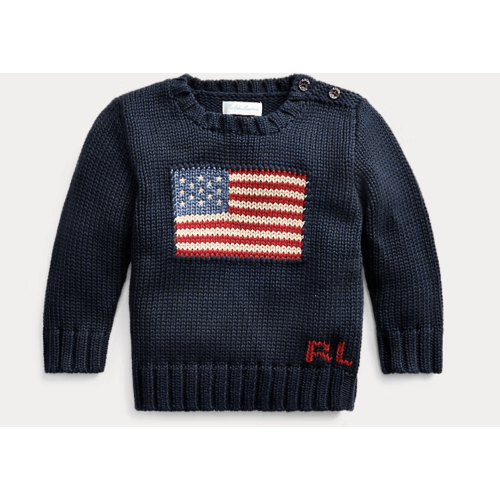 Ralph Lauren Baby Boy Iconic Flag Sweater, Size: 24M
