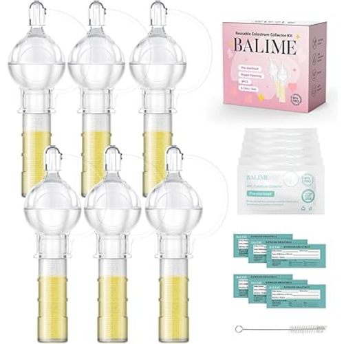 Colostrum Syringes with Leakproof & Large Opening , BALIME Reusable Colostrum Collector Syringes , Ready to Use Colostrum Collection Kit , Sterile Syringes for Colostrum , 4ml/6pcs