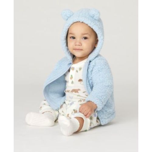 Baby Boys Sherpa Jacket, Bodysuit and Pants 3-Piece Set