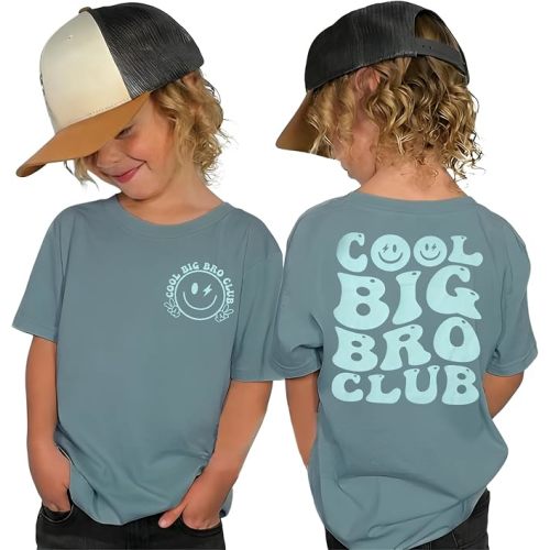 Big Brother Shirt Toddler Boys Cool Big Bro Club Tshirt Sibling Reveal Promoted to Big Brother Gift for Toddler Boy