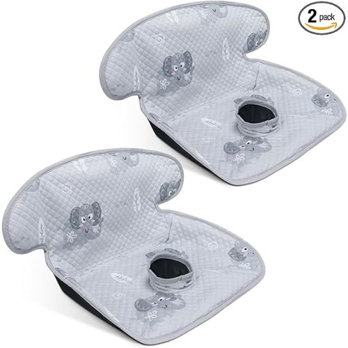 COOLBEBE Infant Car Seat Protector for Potty Training, 2 Pack Dry Waterproof Car Seat Liner Toilet Training for Baby Infant Toddler, Piddle Pads Cover Car Seat Pad for Strollers & Carseat (Grey,2PC)