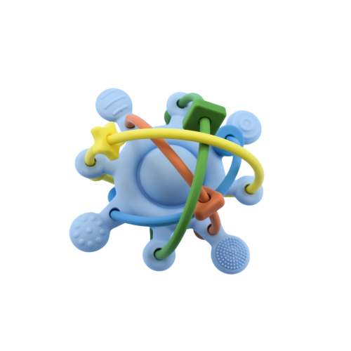 Silicone Sensory Space Rattle Teether - Blue