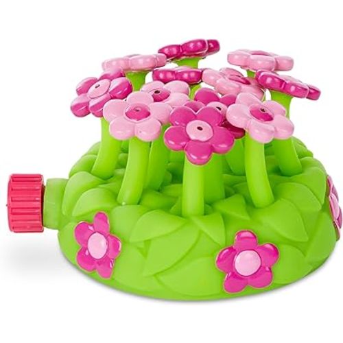 Melissa & Doug Sunny Patch Pretty Petals Flower Sprinkler Toy With Hose Attachment