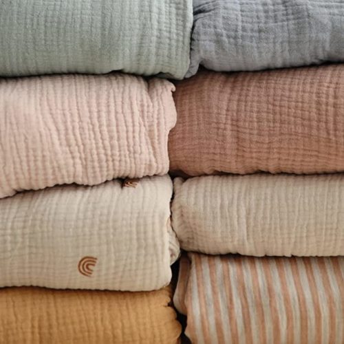 mushie Extra Soft Muslin Fitted Crib Sheet | 28"x 52" (Retro Stripes)
