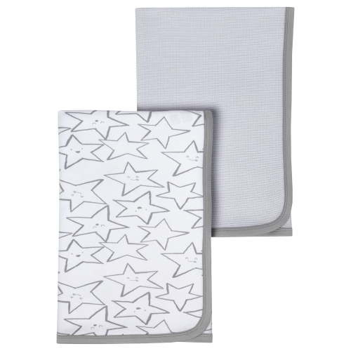 Little Star Organic 100% Pure Organic Cotton Unisex Receiving Blanket, 2 Pk, Little Dreamer