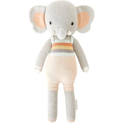 cuddle + kind Evan The Elephant Little 13" Hand-Knit Doll – 1 Doll = 10 Meals, Fair Trade, Heirloom Quality, Handcrafted in Peru, 100% Cotton Yarn