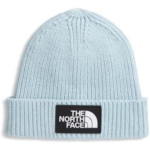 The North Face Kids' Baby Logo Box Beanie | Woven Logo Patch, Cuffed Design, Sustainable Fabric